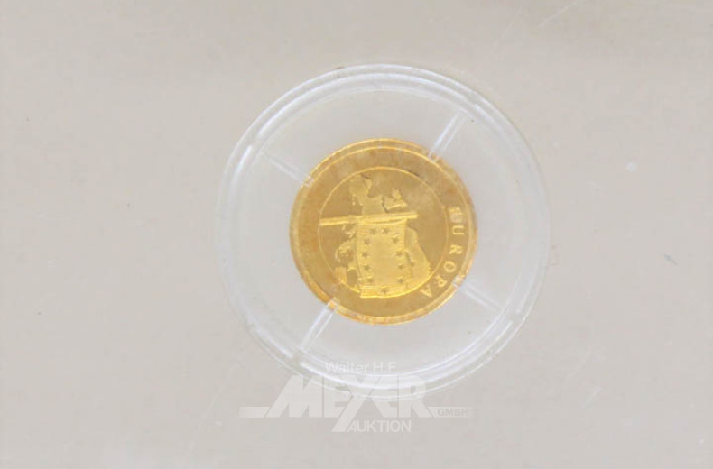 kl. Goldmedaille, 585er GG, ca. 0,5 g