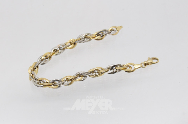 Armband, 585er GG, ca. 7 g.