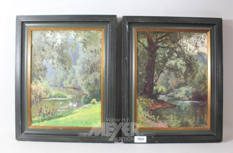 Paar Gemälde, Gegenstücke,