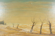 2 Gemälde, ''Winterlandschaft; Frühling'',