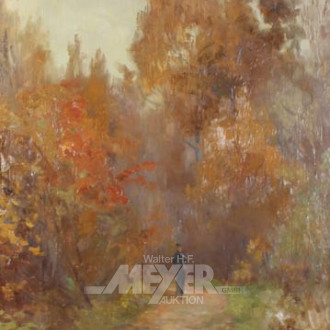 2 Gemälde, ''Herbst; Winterwald'', r.u.sign.