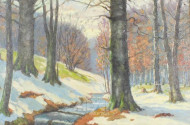 2 Gemälde, ''Herbst; Winterwald'', r.u.sign.