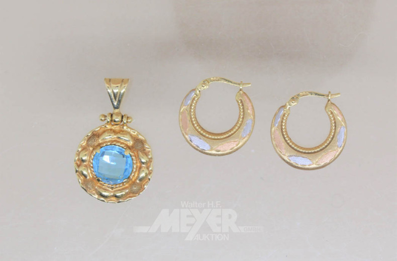 Paar Creolen, 585er GG sowie