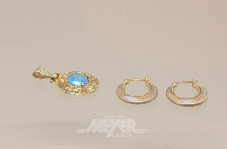 Paar Creolen, 585er GG sowie