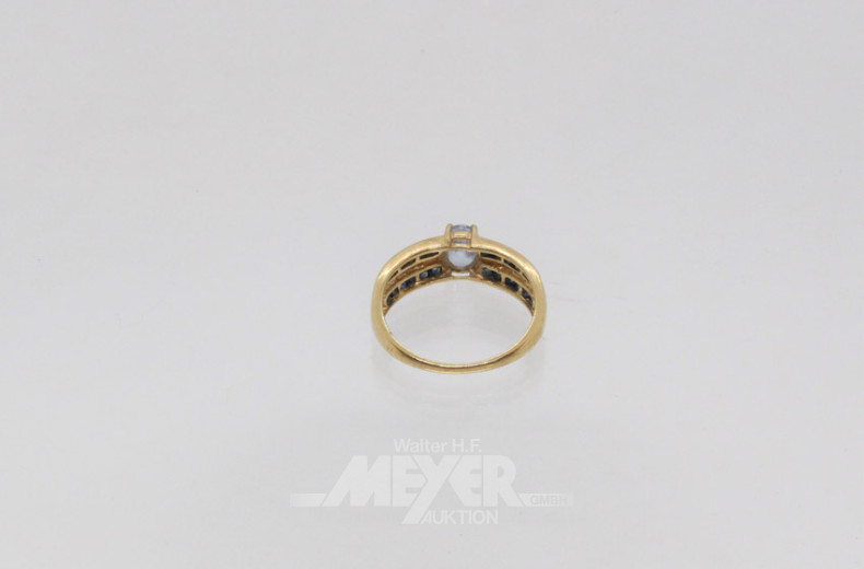 Damenring, 375er GG, besetzt mit versch.