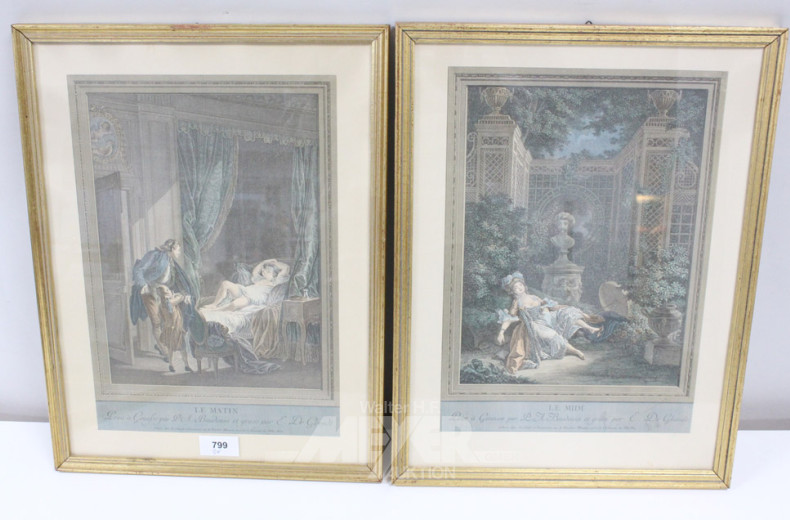 3 Drucke ''Morgen, Mittag, Nachmittag''