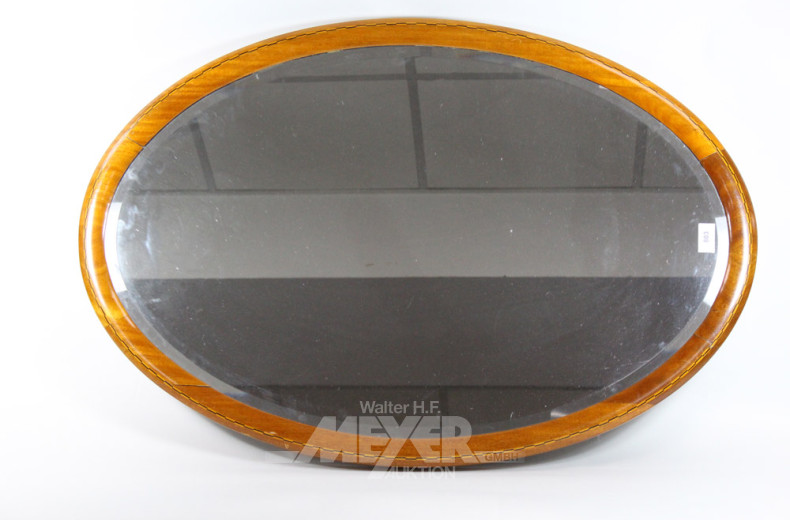 fac. ovaler Spiegel, Nußbaum