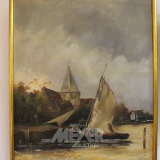 Gemälde ''anlegende Fischerboote''