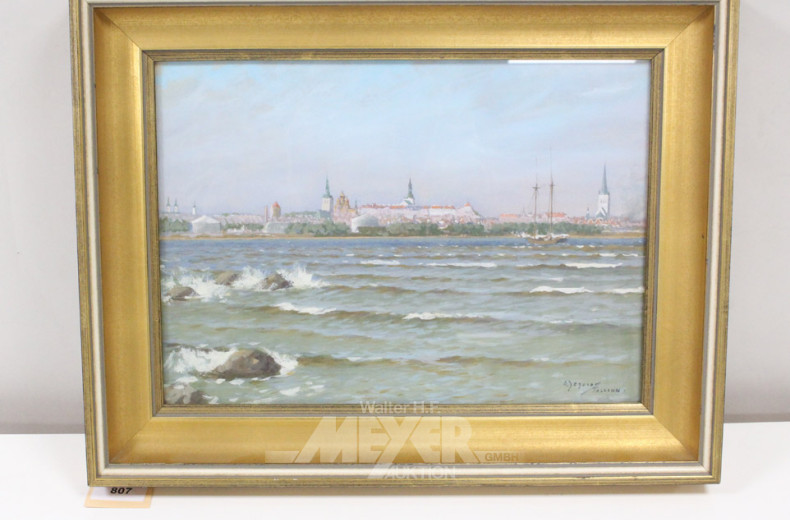 Aquarell ''Ansicht von Tallin''