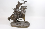 Bronze-Figur ''Kosakenreiter mit Falke''