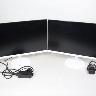 2 LCD-Monitore HannsG, weiß