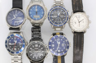 8 Herrenarmbanduhren, 2 Paar