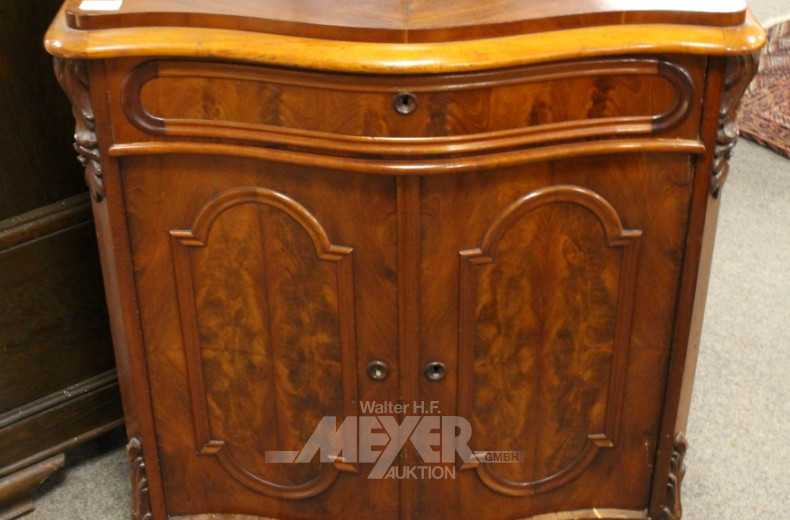 Kommode, Mahagoni, 2-türig, 1 Schublade,