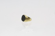 Herrenring, 333er GG mit Onyx, ca. 3 g.,