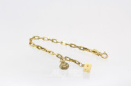 Armband, 585er GG mit 2 Anhängern,