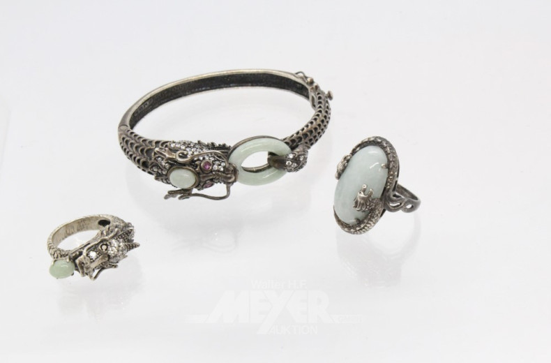 Armreif Silber, 2 Ringe Silber