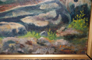 Gemälde, ''Waldlandschaft mit Rotwild''
