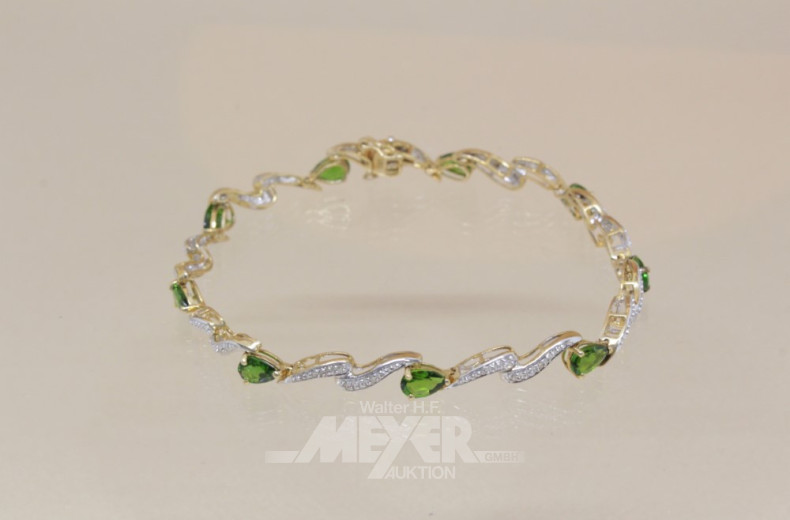 Armband, 585er GG, besetzt mit