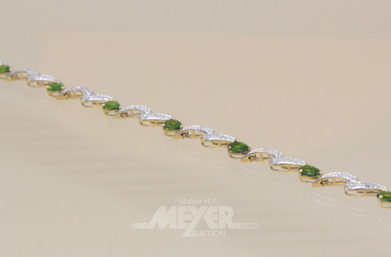 Armband, 585er GG, besetzt mit