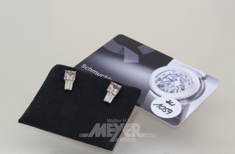 Paar Ohrstecker, 750er GG, besetzt mit