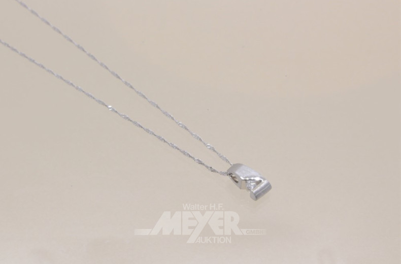 Anhänger mit Kette, 950er Platin,