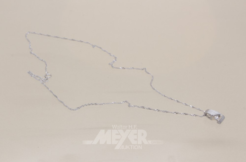 Anhänger mit Kette, 950er Platin,