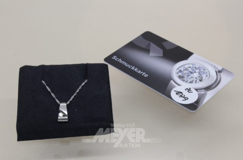 Anhänger mit Kette, 950er Platin,