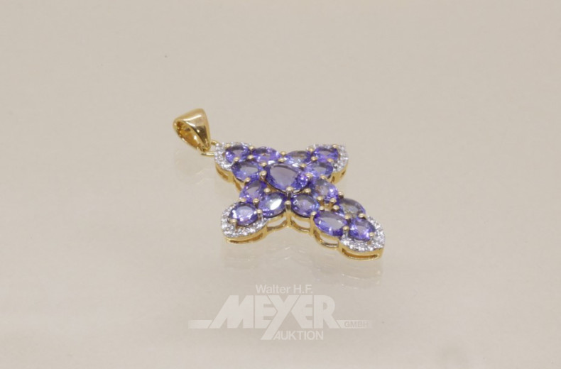 Anhänger, 585er GG, besetzt mit