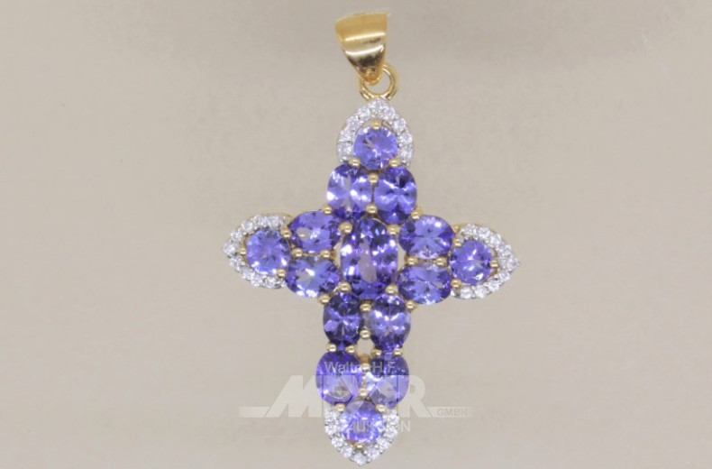 Anhänger, 585er GG, besetzt mit