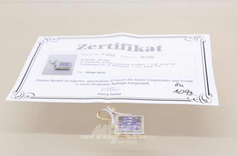 Anhänger, 585er GG, besetzt mit