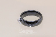Keramik-Ring schwarz, 585er GG, besetzt