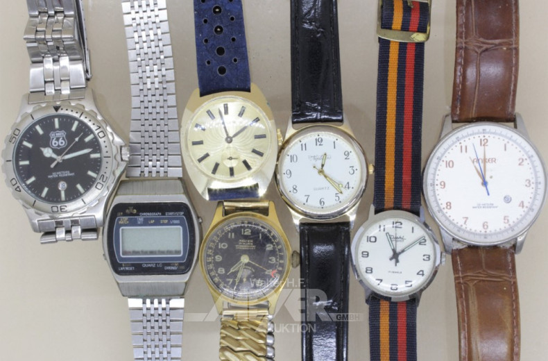 19 Armband- und Taschenuhren, u.a.