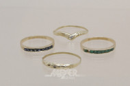 4 Damenringe, 585er GG, ca. 4 g