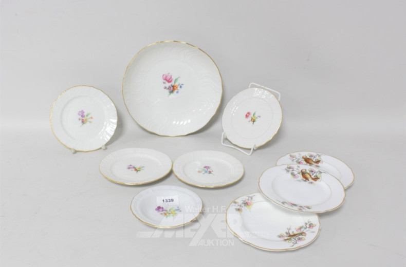 Porzellanschale u. 4 kl. Teller, KPM