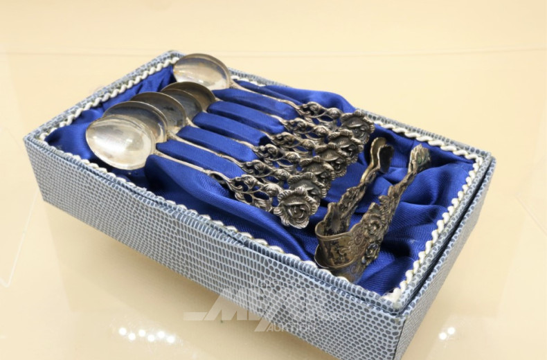 Konvolut: Handspiegel, Besteckteile,