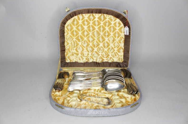 Besteck, 800er Silber, im Etui,