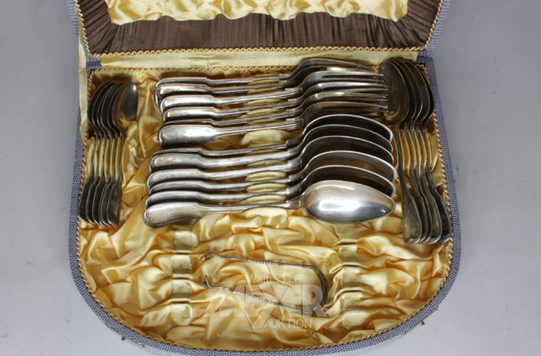 Besteck, 800er Silber, im Etui,