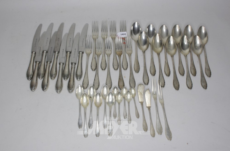Besteck, 800er Silber, bestehend aus: