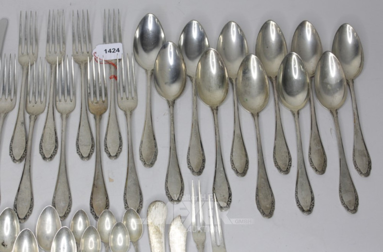 Besteck, 800er Silber, bestehend aus: