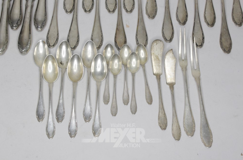 Besteck, 800er Silber, bestehend aus: