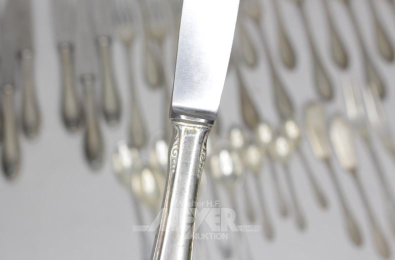 Besteck, 800er Silber, bestehend aus: