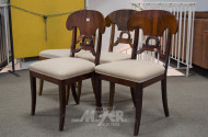 4 Biedermeier-Stühle, Mahagoni, 19. Jh.,