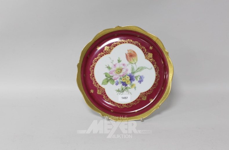 Porz.-Tortenplatte LINDNER, rot mit