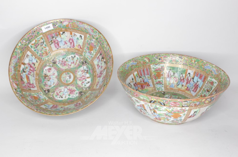 Paar gr. Porz.-Schalen, China,