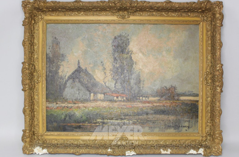 Gemälde ''Bauernkate neben Baum''