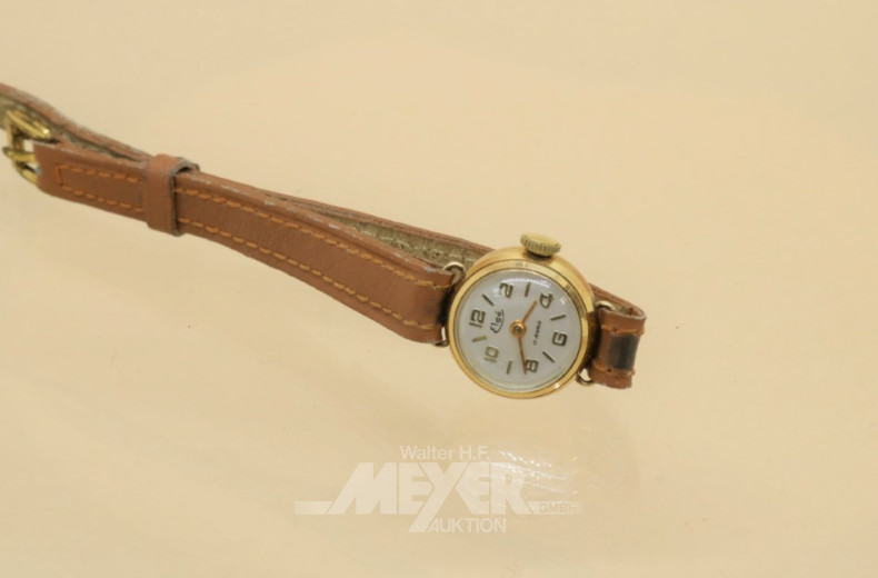 Damenarmbanduhr, 585er GG, ELGE,