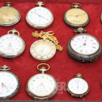 14 Taschenuhren, tlw. Silber