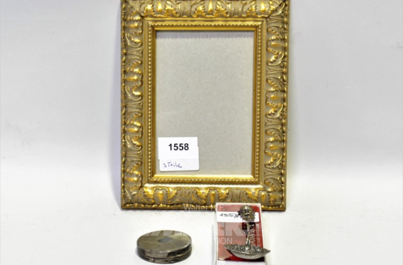 Konvolut: Bilderrahmen, Schminkdose,