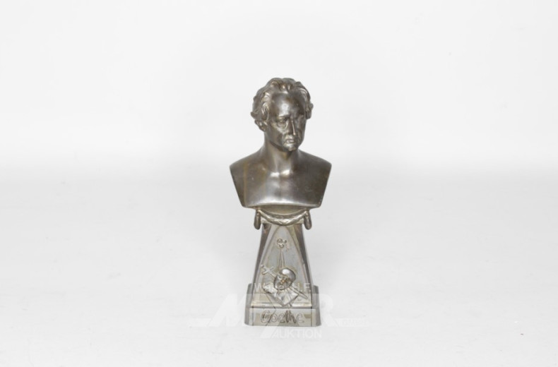 kl. Metallbüste, Goethe, Höhe: ca. 18 cm
