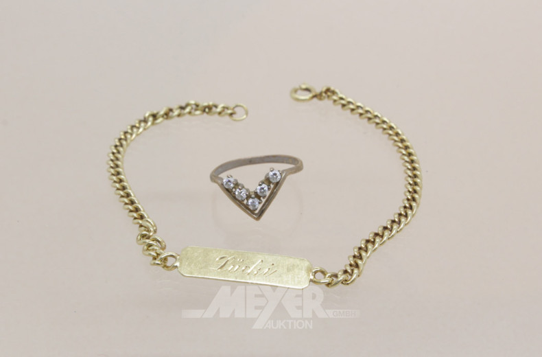 Freundschaftsarmband, 585er GG,